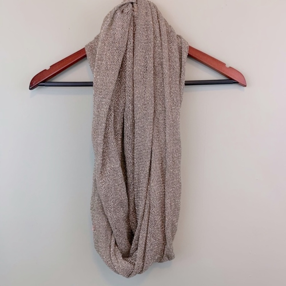 LOFT Sparkly Glitter Gold Cowl Infinity Scarf